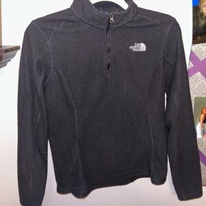 The North Face Black Zip Up Sweater with Logo